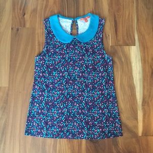 Modcloth floral print sleeveless shirt - size XS